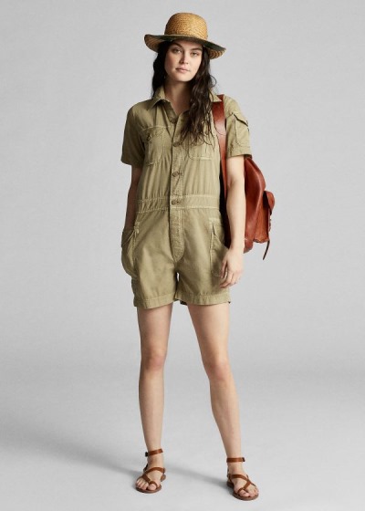 Women's Ralph Lauren Garment-Dyed Twill Romper | 158496AGT